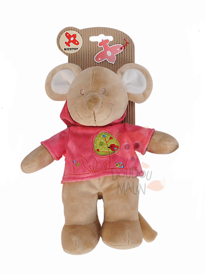  copains des bois peluche souris rose oiseau 